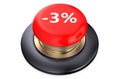 3 percent discount Red button Royalty Free Stock Photo