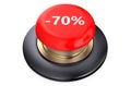 70 percent discount Red button Royalty Free Stock Photo