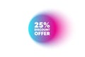 25 percent discount. Sale offer price sign. Color neon gradient circle banner. Vector Royalty Free Stock Photo