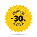 30 percent discount sign icon. Sale symbol.