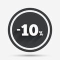 10 percent discount sign icon. Sale symbol. Royalty Free Stock Photo