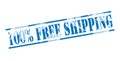 100 percent free shipping blue stamp Royalty Free Stock Photo