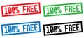 100 PERCENT FREE text, on rectangle border stamp sign. Royalty Free Stock Photo