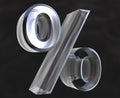 Percent in glass - 3D Royalty Free Stock Photo