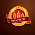 100 percent gluten free label. Vector illustration decorative design