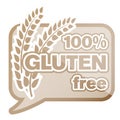 100 percent gluten free sticker or logo