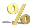 percent golden 3d render symbol