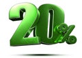 20 percent green 3d.with Clipping Path.