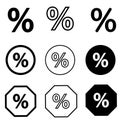 Percent icon vector set. loan illustration sign collection. deposit symbol. profit logo. Royalty Free Stock Photo