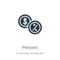 Percent icon vector. Trendy flat percent icon from e commerce and payment collection isolated on white background. Vector