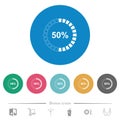 50 percent loaded indicator flat round icons