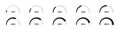 Percent loading progress bar. Vector isolated illustration. Upload or loader icon set on white background