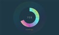 70 percent loading user interface, A Futuristic loading icon, colorful loading tap menu UI, use for Download progress, web design Royalty Free Stock Photo