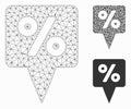 Percent Map Pointer Vector Mesh Wire Frame Model and Triangle Mosaic Icon Royalty Free Stock Photo