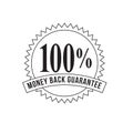 100% Percent Money Back Guarantee Stamp Mark Seal Sign Black and White Royalty Free Stock Photo