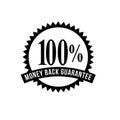 100% Percent Money Back Guarantee Stamp Mark Seal Sign Black and White Royalty Free Stock Photo