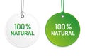 100 percent natural cachet green and white label Royalty Free Stock Photo