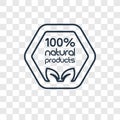 100 percent natural concept vector linear icon isolated on trans