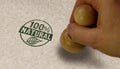 100 percent natural stamp and stamping Royalty Free Stock Photo