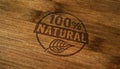 100 percent natural stamp and stamping Royalty Free Stock Photo