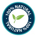 100 percent natural stamp on white