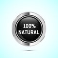 100 percent natural web button icon design Royalty Free Stock Photo