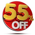 55 percent off 3D.with Clipping Path.