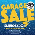 50 Percent Off Garage Sale Banner Design Vector