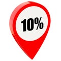 10 percent off on glossy red pin Royalty Free Stock Photo