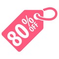 80 percent Off tag. Vector illustration Royalty Free Stock Photo