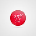 25 percent off vector circle icon.