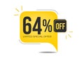 64 percent off. Yellow tag discount.