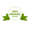 100 percent organic certified stamp, label or guarantee logo