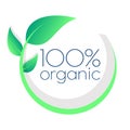 100 percent organic stamp, label. Vector Royalty Free Stock Photo