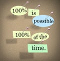 100 Percent is Possible One Hundred Per Cent of the Time Saying