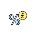 percent, pound icon. Element of finance illustration. Signs and symbols icon can be used for web, logo, mobile app, UI, UX Royalty Free Stock Photo