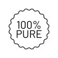 100 percent pure label sticker badge stamp icon, Isolated Transparent Background, 100% pure, vector illustration Royalty Free Stock Photo