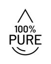 100 percent pure label sticker badge stamp icon, Isolated Transparent Background, 100% pure, vector illustration Royalty Free Stock Photo