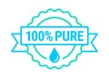 100 percent pure label sticker badge stamp icon, Isolated Transparent Background, 100% pure, vector illustration Royalty Free Stock Photo