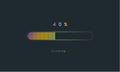 40 percent rainbow downloading bar, loading bar, banner for user interface, colorful Futuristic loading bar design