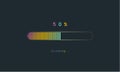 50 percent rainbow downloading bar, loading bar, banner for user interface, colorful Futuristic loading bar design