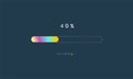 40 percent rainbow loading bar, luplouad user interface, colorful Futuristic loading symbol, a loading tap menu UI, use for