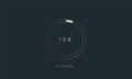 10 percent rainbow loading bar, uploading bar for user interface, colorful Futuristic loading bar