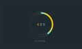 40 percent rainbow loading bar, uploading bar for user interface, colorful Futuristic loading bar