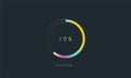 70 percent rainbow loading bar, uploading bar for user interface, colorful Futuristic loading bar