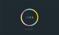 100 percent rainbow loading bar, uploading bar for user interface, colorful Futuristic loading bar