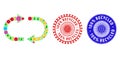 100 percent Recycled Distress Seals and Recycle Mosaic of New Year Symbols