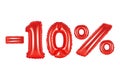 10 percent, red color Royalty Free Stock Photo