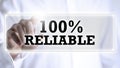 100 percent Reliable on a virtual screen Royalty Free Stock Photo