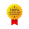 100 percent satisfaction guarantee label. Guarantee badge Royalty Free Stock Photo